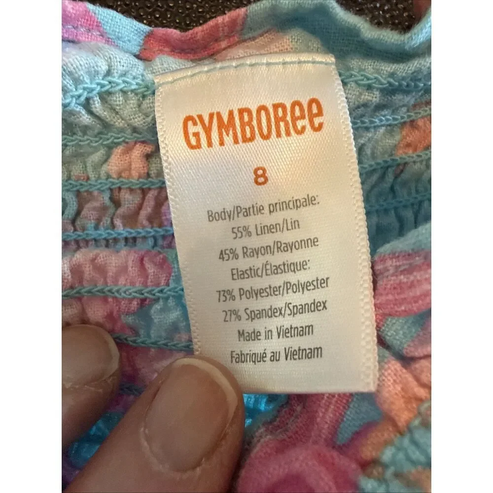 Gymboree Tropical Smocked Aqua Blue Splish-splash Dress Size 8